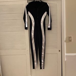 Women jumpsuit size M black and silver